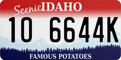 ID license plate 1O6644K
