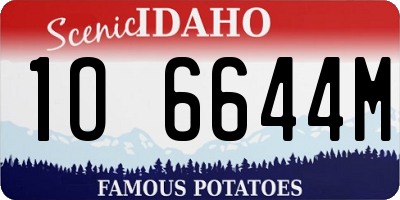 ID license plate 1O6644M