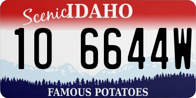ID license plate 1O6644W