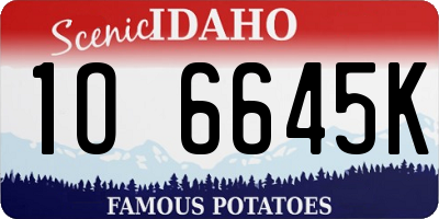 ID license plate 1O6645K