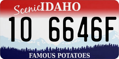 ID license plate 1O6646F