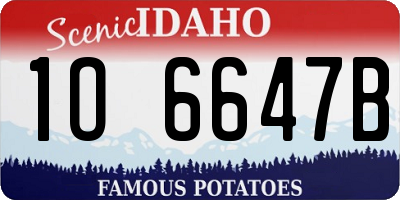 ID license plate 1O6647B