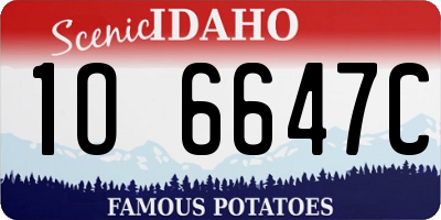 ID license plate 1O6647C