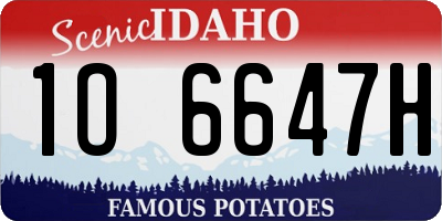 ID license plate 1O6647H