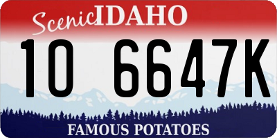 ID license plate 1O6647K