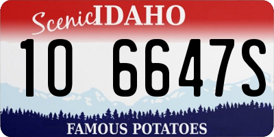 ID license plate 1O6647S