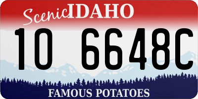 ID license plate 1O6648C