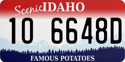 ID license plate 1O6648D
