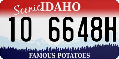 ID license plate 1O6648H
