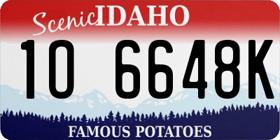 ID license plate 1O6648K