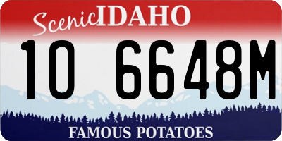 ID license plate 1O6648M