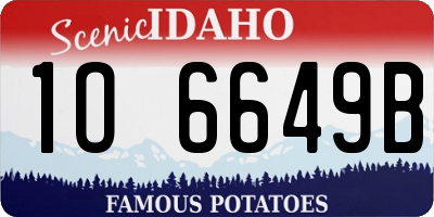 ID license plate 1O6649B