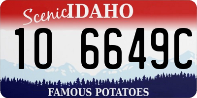 ID license plate 1O6649C