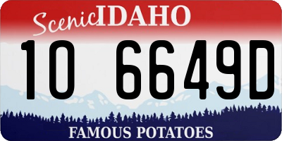 ID license plate 1O6649D