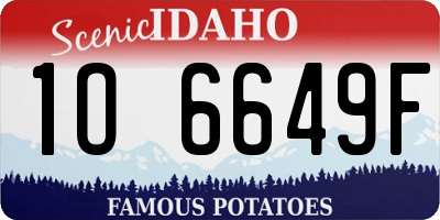 ID license plate 1O6649F
