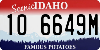 ID license plate 1O6649M