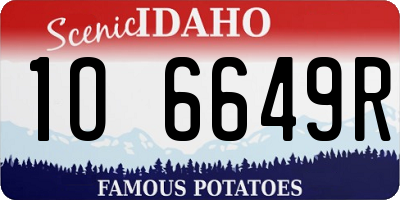 ID license plate 1O6649R
