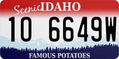 ID license plate 1O6649W