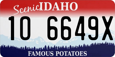 ID license plate 1O6649X