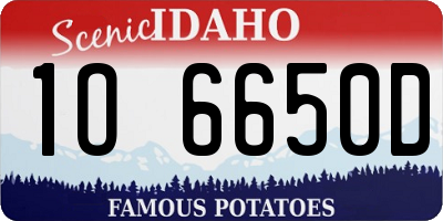 ID license plate 1O6650D