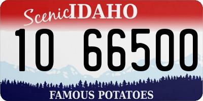 ID license plate 1O6650O