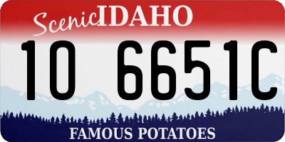 ID license plate 1O6651C