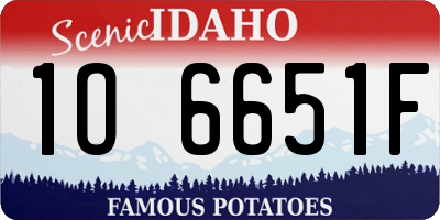 ID license plate 1O6651F