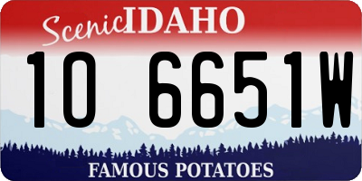 ID license plate 1O6651W