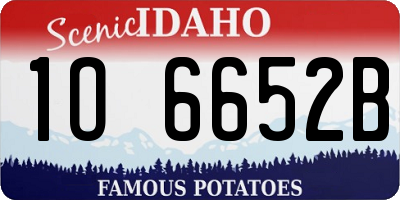 ID license plate 1O6652B