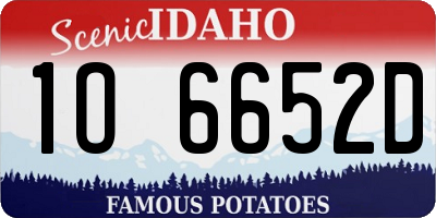 ID license plate 1O6652D
