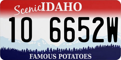 ID license plate 1O6652W