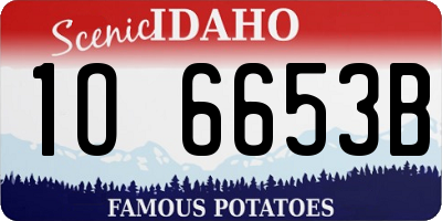 ID license plate 1O6653B