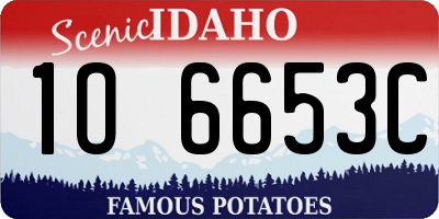 ID license plate 1O6653C