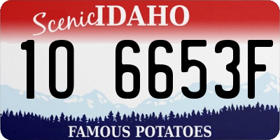 ID license plate 1O6653F