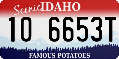 ID license plate 1O6653T