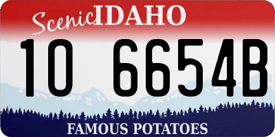 ID license plate 1O6654B
