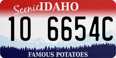 ID license plate 1O6654C