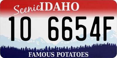ID license plate 1O6654F
