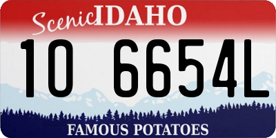 ID license plate 1O6654L
