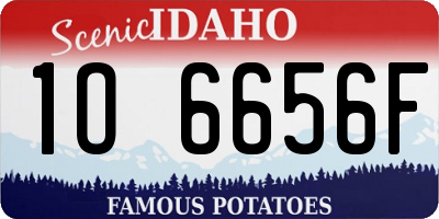 ID license plate 1O6656F