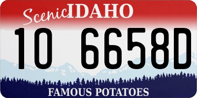 ID license plate 1O6658D