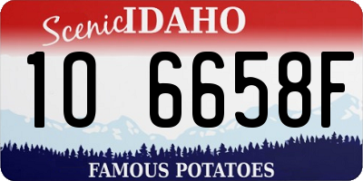 ID license plate 1O6658F