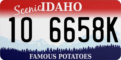 ID license plate 1O6658K