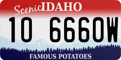 ID license plate 1O6660W