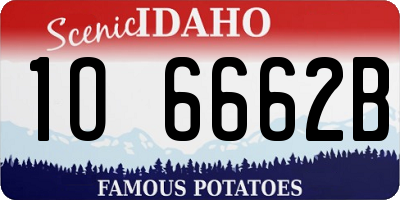 ID license plate 1O6662B