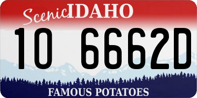 ID license plate 1O6662D