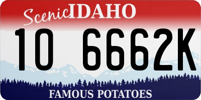 ID license plate 1O6662K