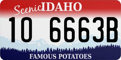 ID license plate 1O6663B
