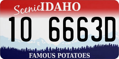 ID license plate 1O6663D