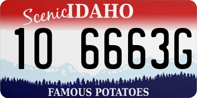 ID license plate 1O6663G